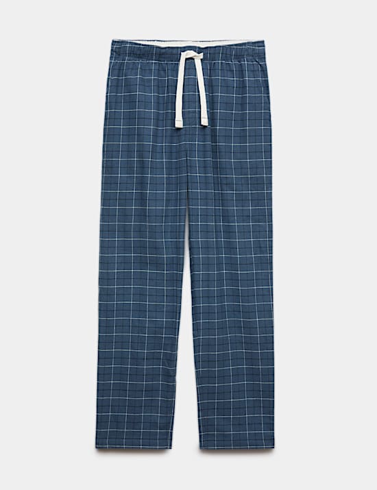 Pure Cotton Checked Pyjama Bottoms