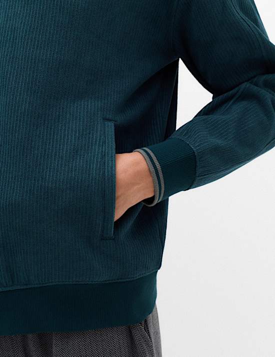 Fleece Textured Zip Up Hoodie