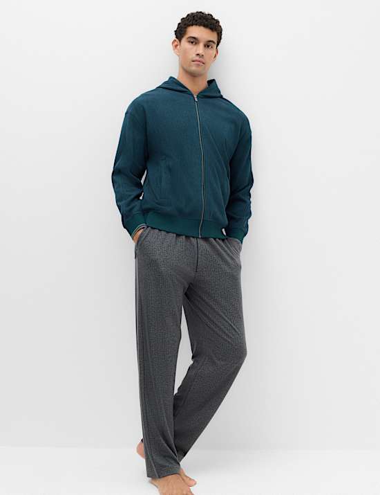 Fleece Textured Zip Up Hoodie
