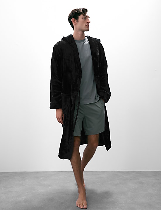 Robe de chambre en polaire ultra-douce à capuche