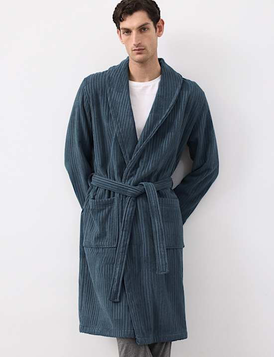 Pure Cotton Burnout Textured Dressing Gown
