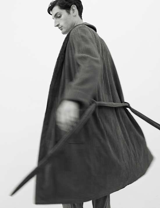 Pure Cotton Burnout Textured Dressing Gown