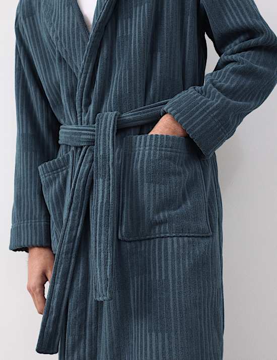Pure Cotton Burnout Textured Dressing Gown