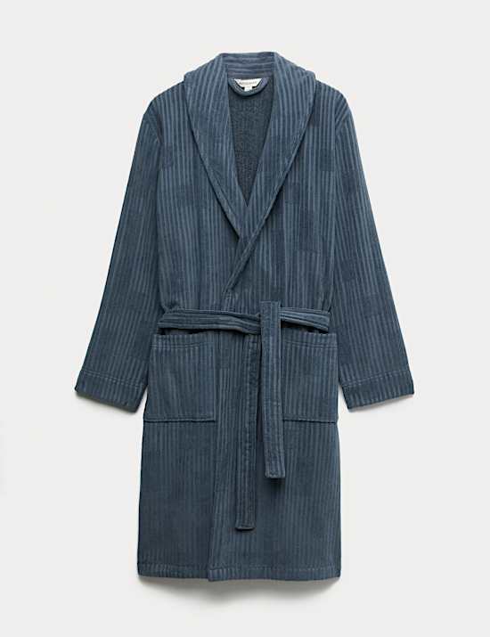 Pure Cotton Burnout Textured Dressing Gown