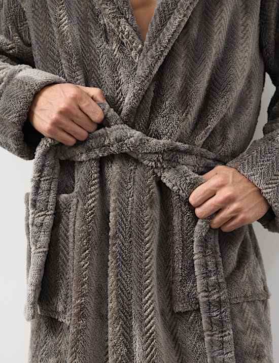 Supersoft Fleece Herringbone Dressing Gown