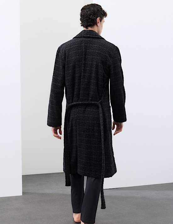 Pure Cotton Textured Dressing Gown