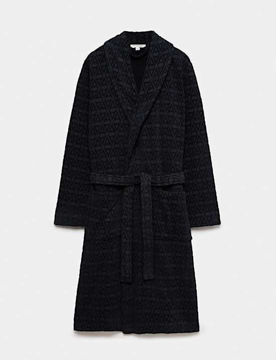 Pure Cotton Textured Dressing Gown
