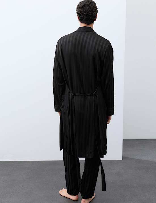 Satin Striped Stretch Dressing Gown