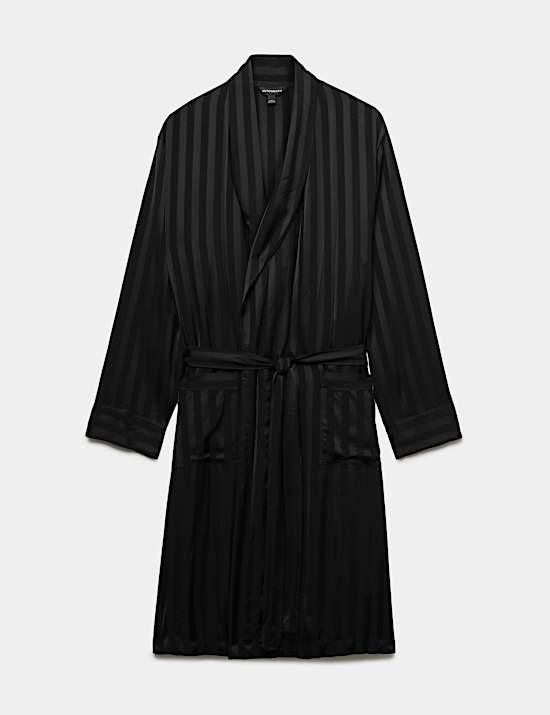 Satin Striped Stretch Dressing Gown