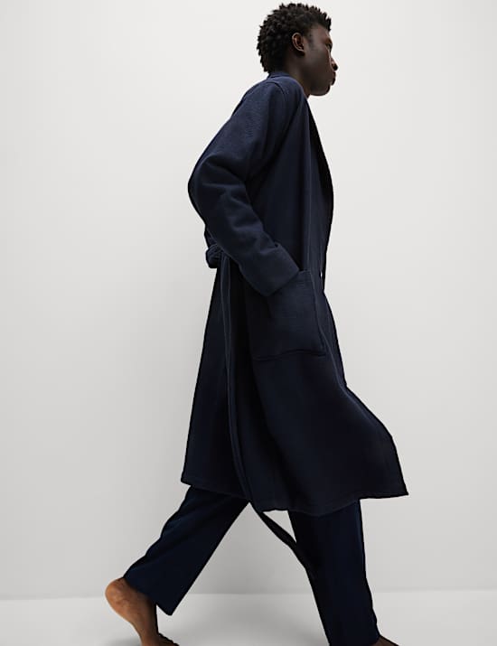 Pure Cotton Waffle Dressing Gown