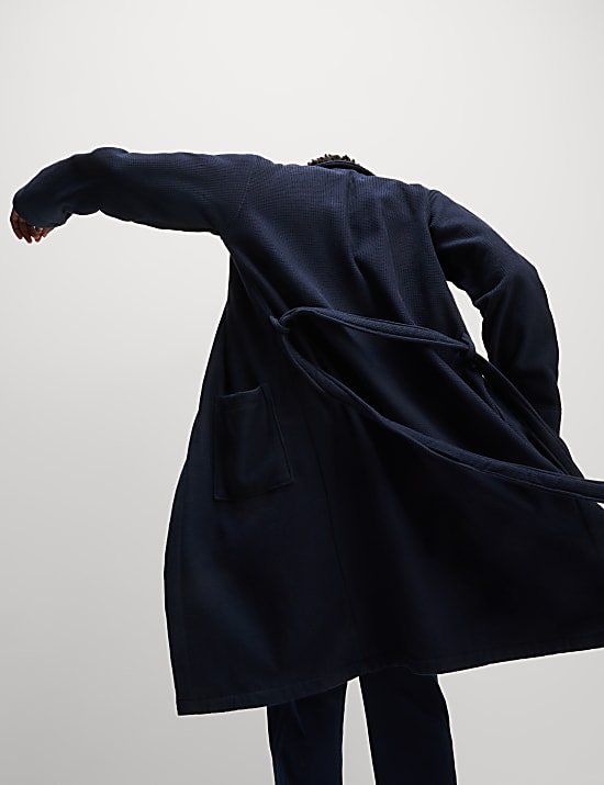 Pure Cotton Waffle Dressing Gown