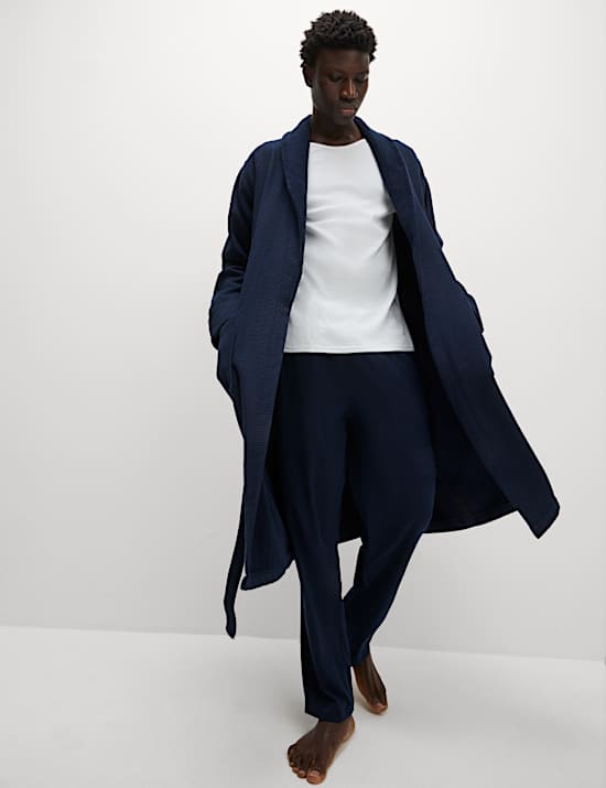 Pure Cotton Waffle Dressing Gown