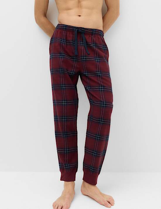 Pure Cotton Checked Joggers