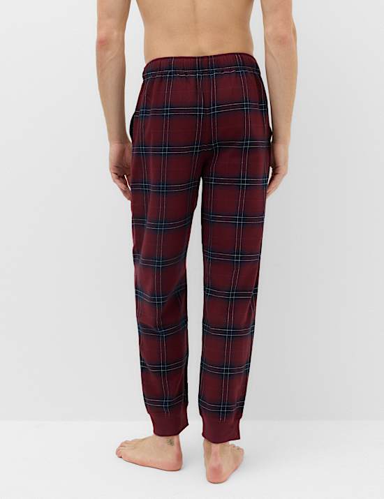 Pure Cotton Checked Joggers