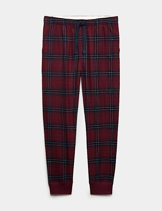 Pure Cotton Checked Joggers