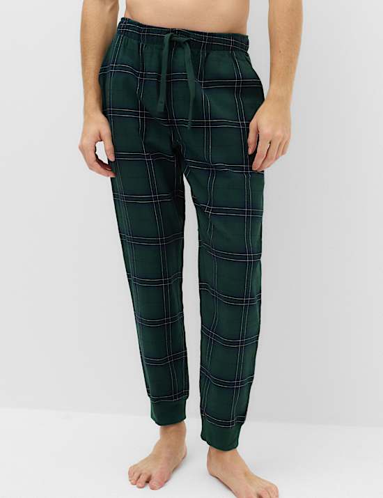 Pure Cotton Checked Joggers