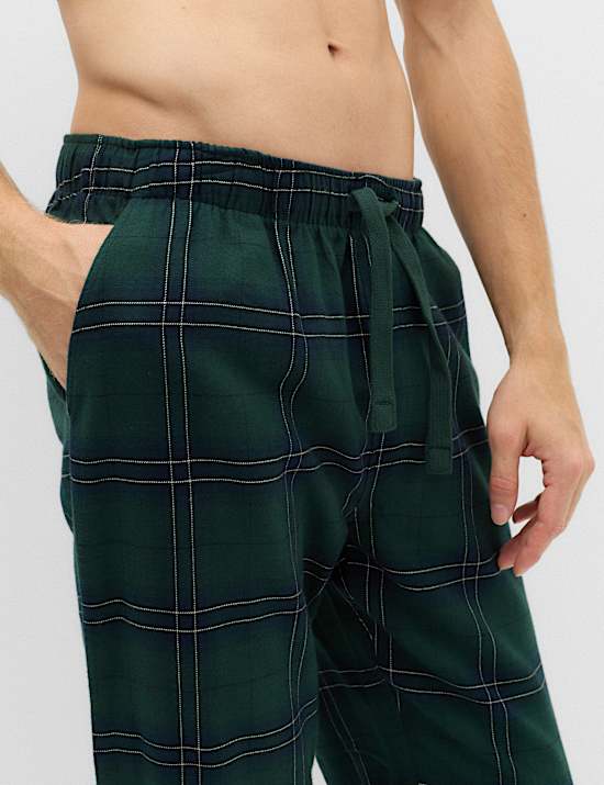 Pure Cotton Checked Joggers