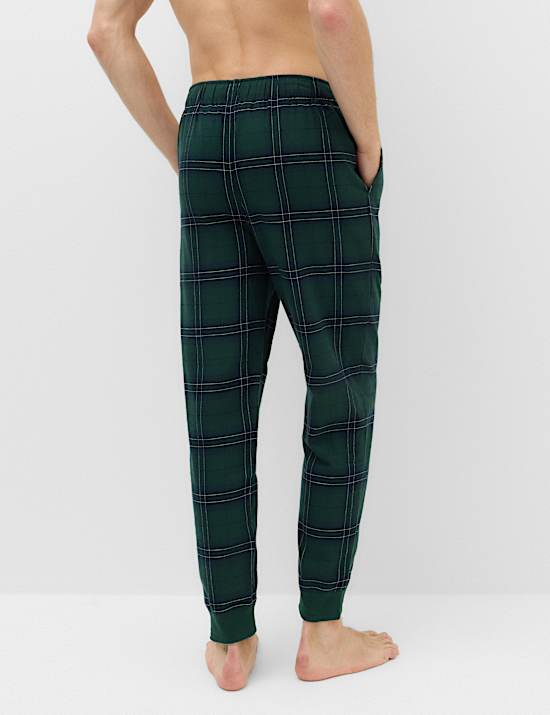 Pure Cotton Checked Joggers