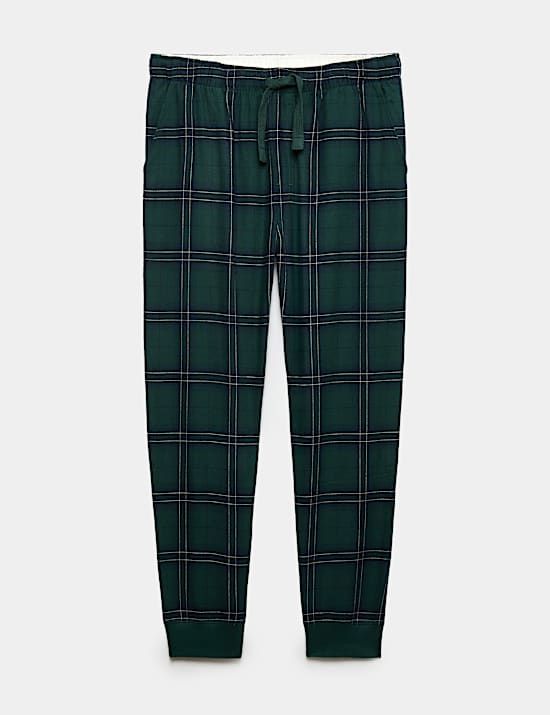 Pure Cotton Checked Joggers