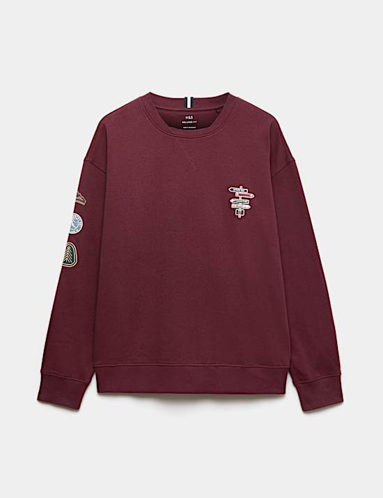 Cotton Rich Graphic Loungewear Sweatshirt