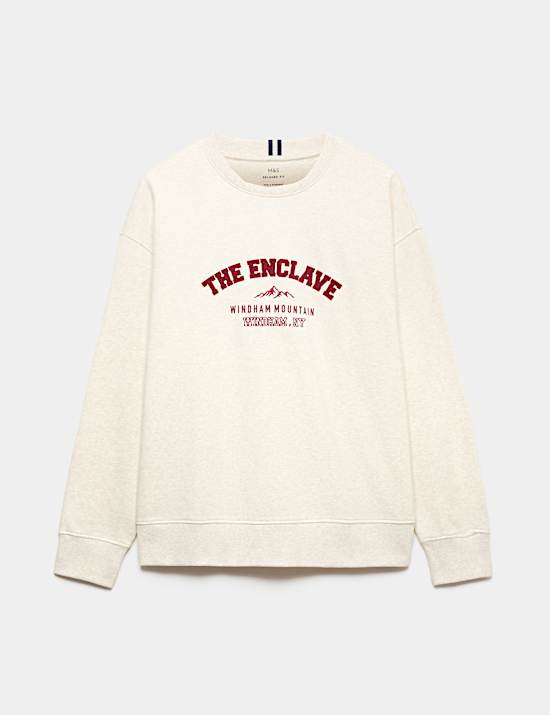 Cotton Rich Graphic Loungewear Sweatshirt