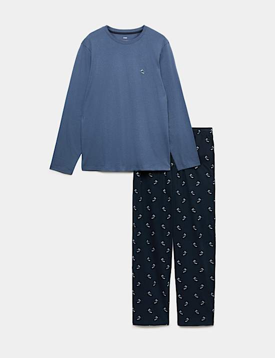 Pure Cotton Ski Print Pyjama Set