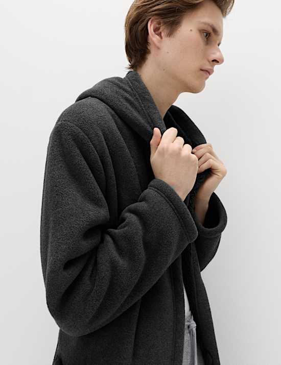 Fleece Supersoft Hooded Dressing Gown