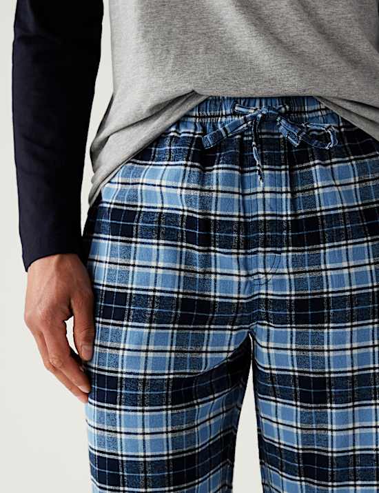 Pyjama en coton peigné à carreaux