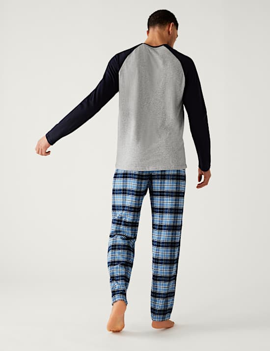 Pyjama en coton peigné à carreaux