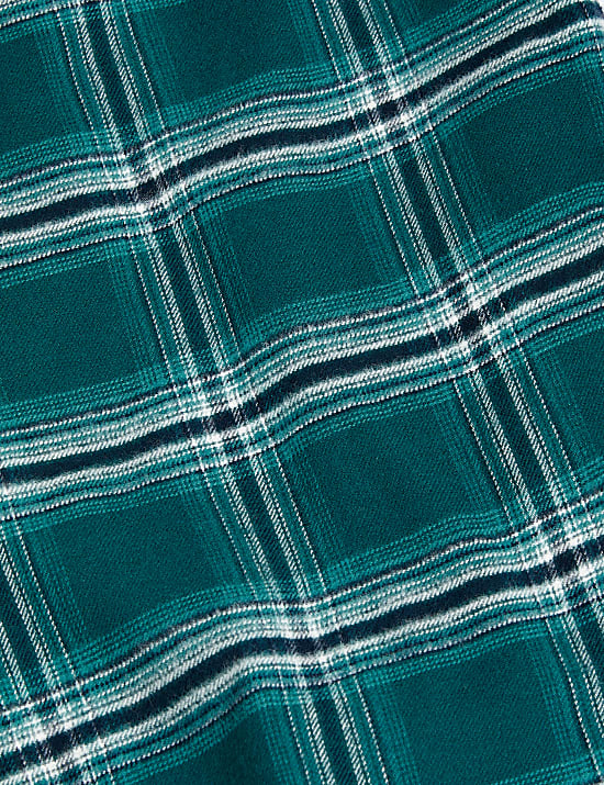 Set Piyama Kotak-Kotak Katun Halus