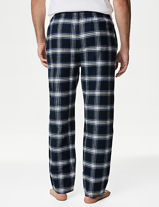 2pk Pure Cotton Checked Pyjama Bottoms