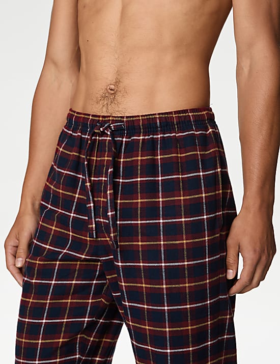 Pyjama en coton peigné à carreaux