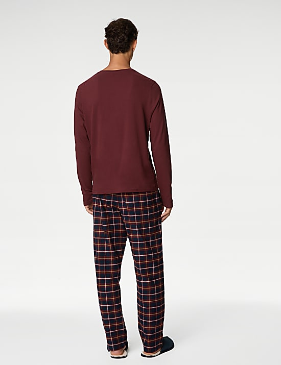 Pyjama en coton peigné à carreaux