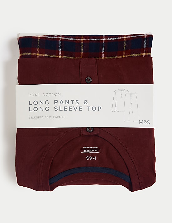 Pyjama en coton peigné à carreaux