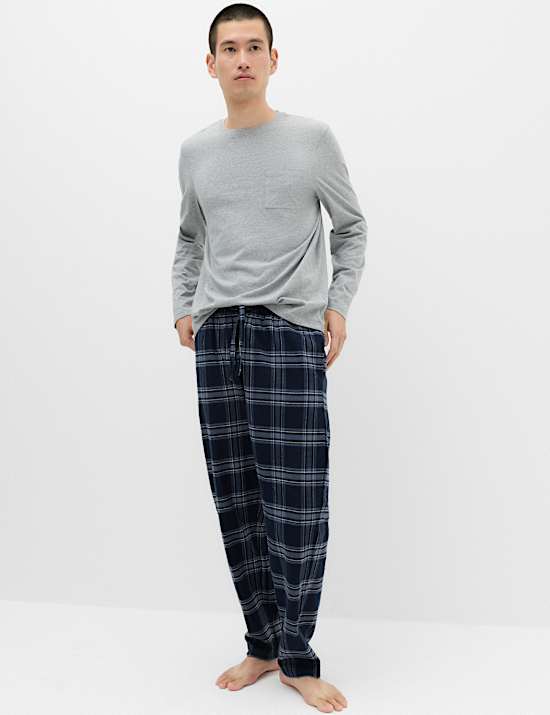 2 Pack Brushed Cotton Pyjama Bottoms