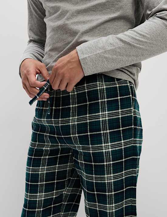 Pure Cotton Henley Check Pyjama Set