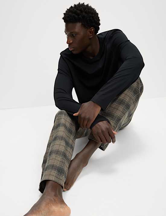 Brushed Cotton Ombre Check Pyjama Set