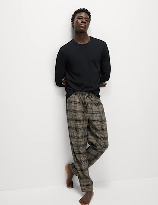 Brushed Cotton Ombre Check Pyjama Set