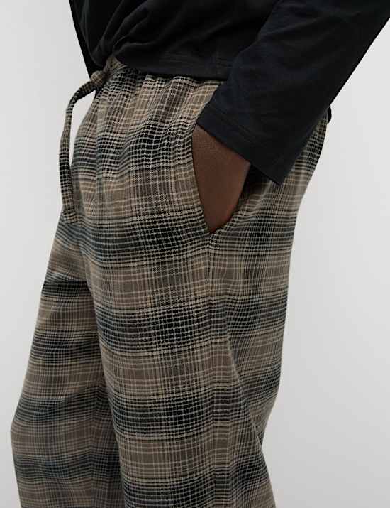 Brushed Cotton Ombre Check Pyjama Set