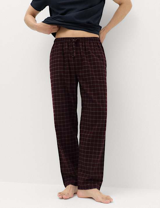 Lot de 2 bas de pyjama en coton peign&eacute;
