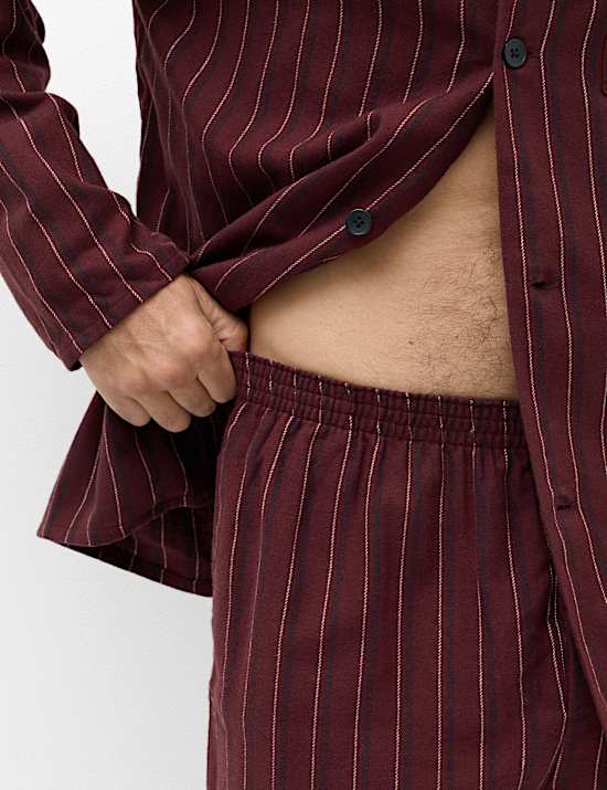 Brushed Cotton Striped Pyjama Set