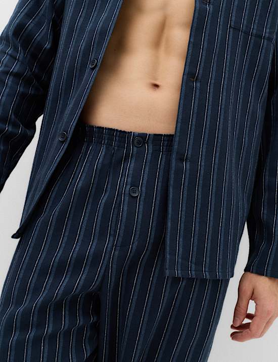 Brushed Cotton Striped Pyjama Set