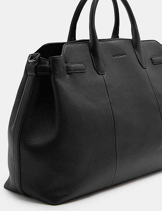 Leather Pebble Grain Weekend Bag