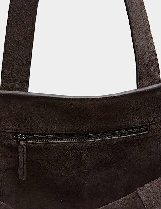 Premium Suede Zip Around Tote Bag