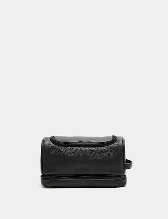 Leather Zip Washbag