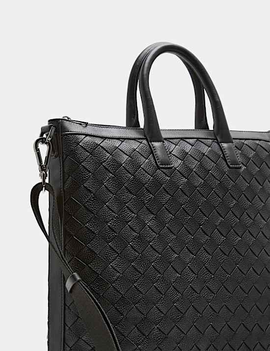 Leather Zip Tote Bag