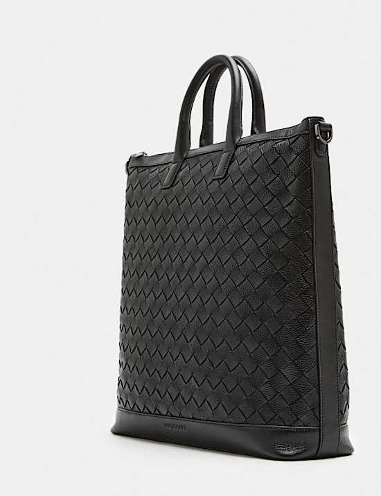 Leather Zip Tote Bag