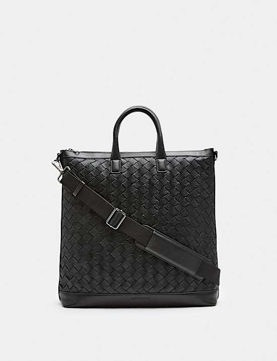 Leather Zip Tote Bag