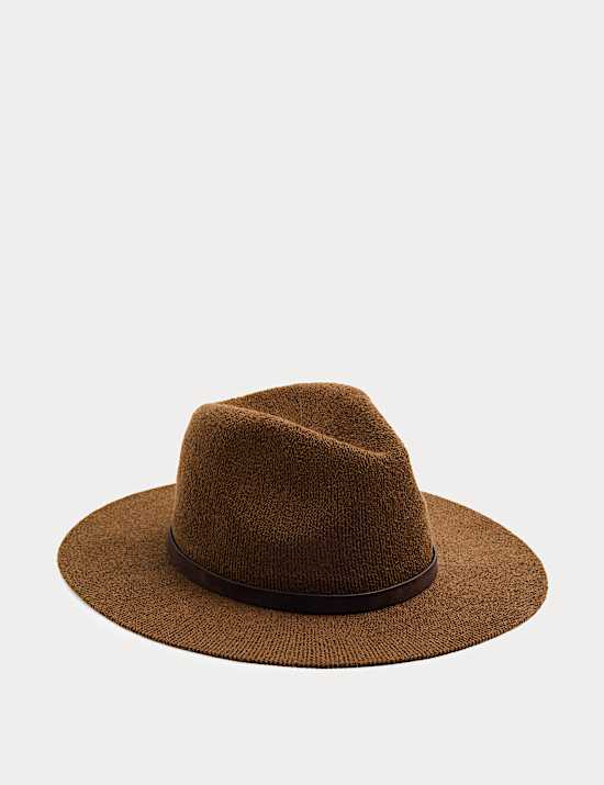 Knitted Broad Brim Hat