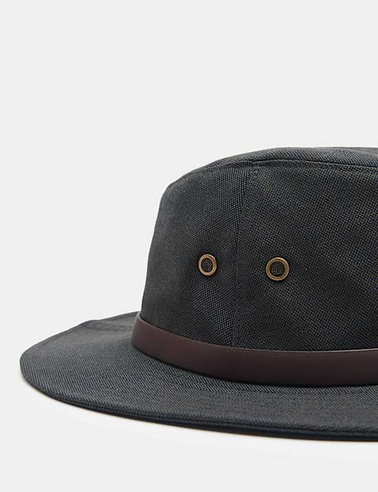 Pure Cotton Canvas Broad Brim Hat